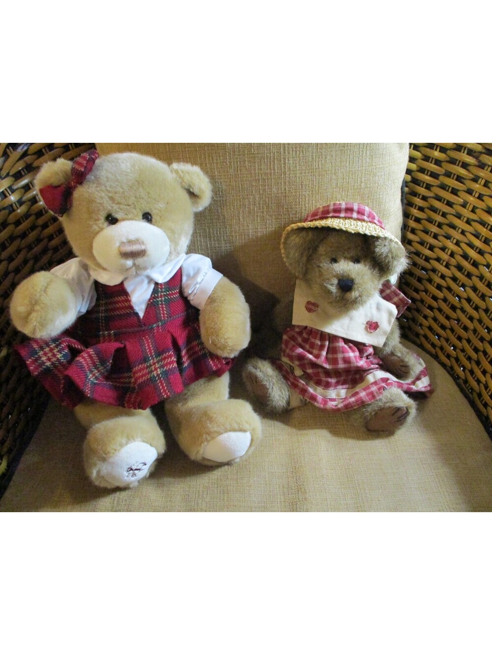 Brooks Brothers GUND Bear & Boyds Prudence Bearimore Plush Lot Red Plaid Dress